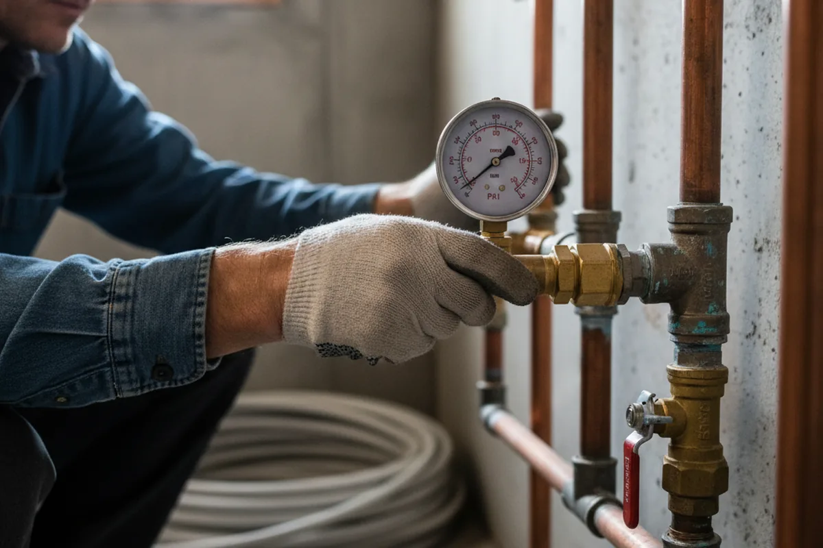 Pressure testing a repaired line during Water Line Repair in Mobridge